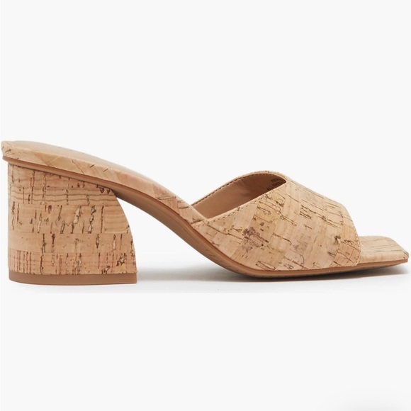 NWOT ABOUND Tan Cork Slip On Heel Sandals - Picture 3 of 12